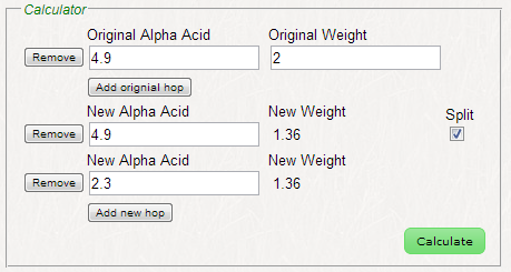 Advanced alpha acid calculator example 3