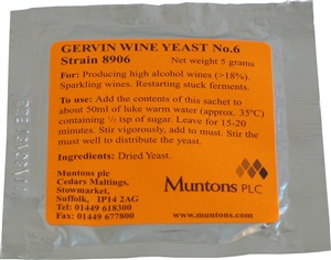Gervin Wine Yeast Sauternes Yeast R2 (GV6)