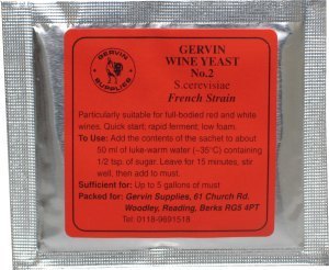 Gervin Wine Yeast No 2 Yeast (GV2)