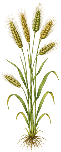 Six-row barley plant