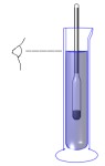 Reading the hydrometer at eye level