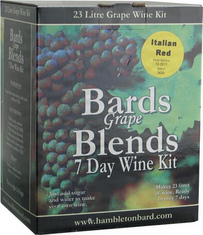 Bards Italian Red Wines Kit 30 bottle