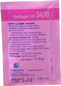 Fermentis Lager Yeast Saflager W-34/70 11.5 g