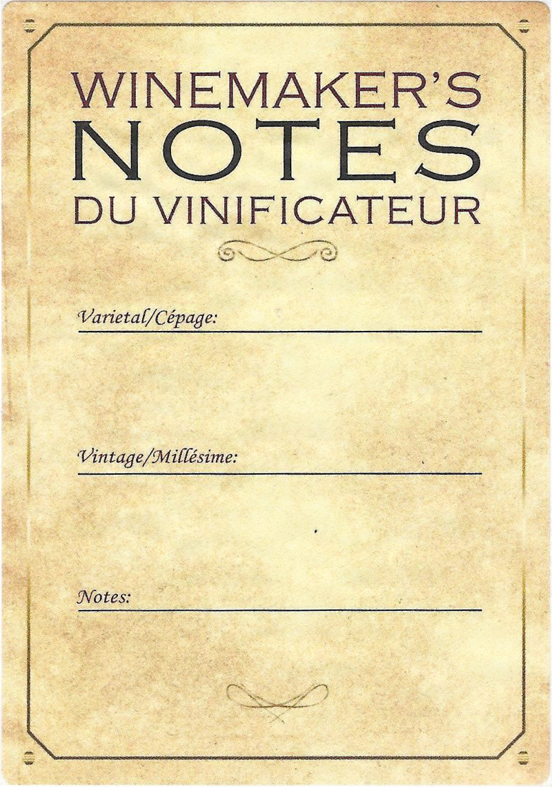 Unbranded Labels Self Adhesive Winemakers notes (30s)